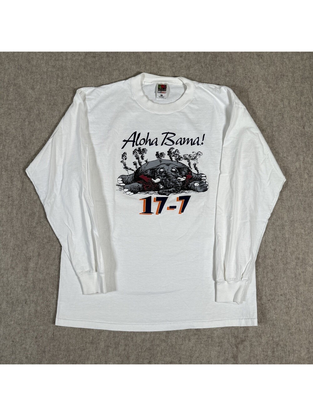 Vintage 2002 Iron Bowl T Shirt XL Auburn Tigers Long Sleeve White Football